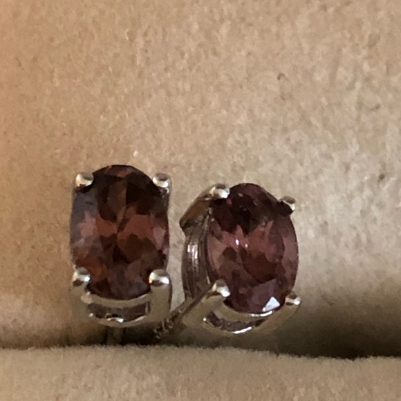 NWOT Sterling Silver Oval Mocha Zircon Earrings - Picture 6 of 9